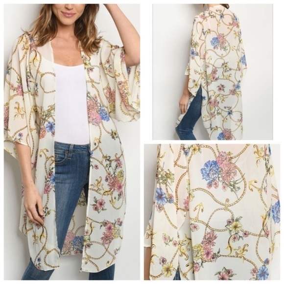 Tops - 🆕Ivory print Kimono/CoverUp/Cardigan Ect